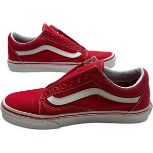Vans Old Skool Womens 8.5 Red White Men 7 Skate Shoes Sneakers Canvas Skateboard